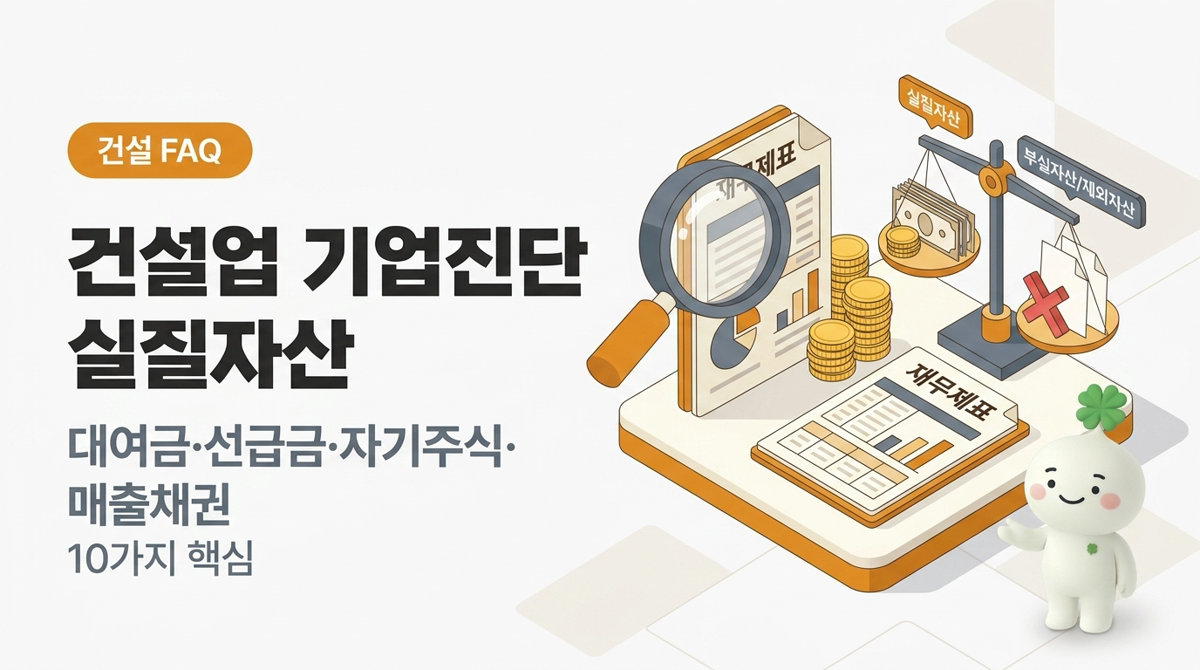 건설업 기업진단 실질자산, 대여금·선급금·자기주식·매출채권 10가지