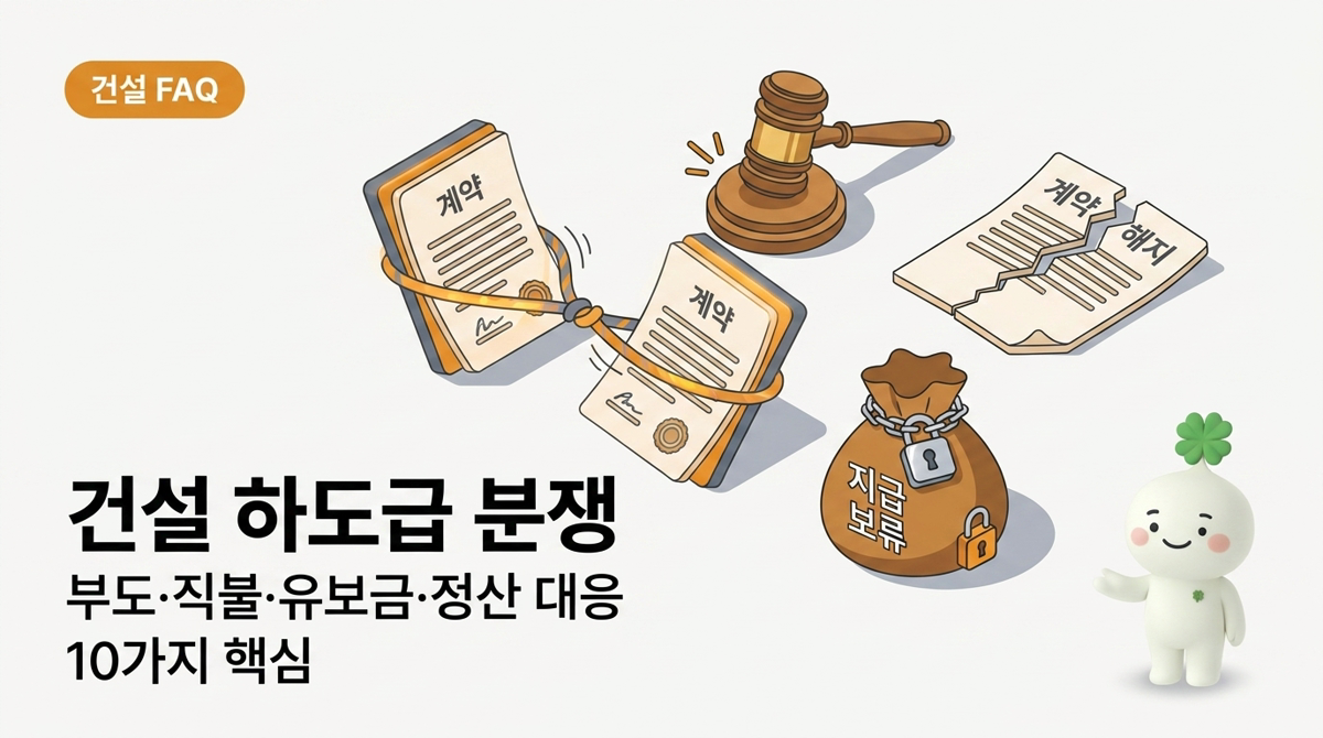 건설 하도급 분쟁, 부도·직불·유보금·정산 대응 10가지