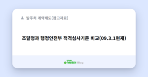 조달청과 행정안전부 적격심사기준 비교(09.3.1현재)