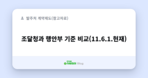 조달청과 행안부 기준 비교(11.6.1.현재)