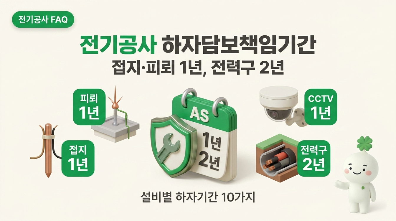 전기공사 하자담보책임기간, 접지·피뢰·전력구 몇 년? 설비별 10가지
