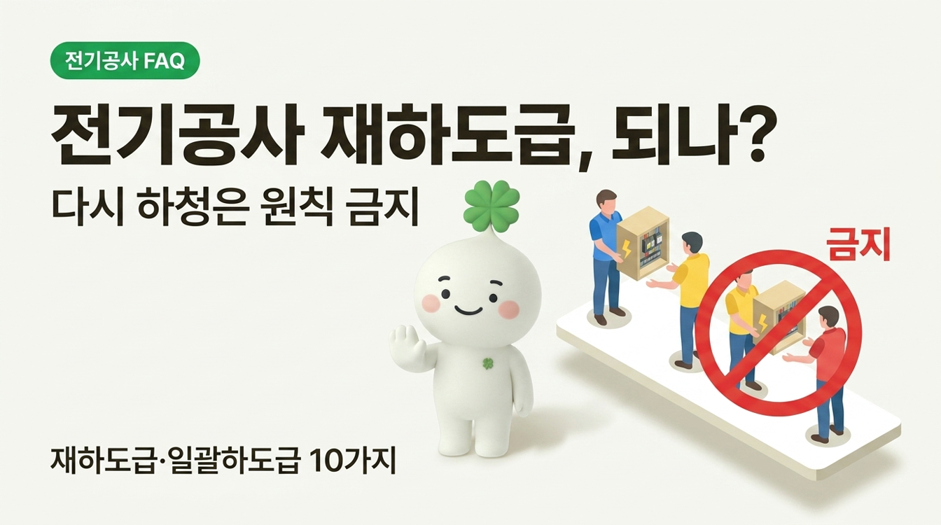 전기공사 재하도급, 다시 하청 되나? 일괄하도급·시공참여자 정리 10가지