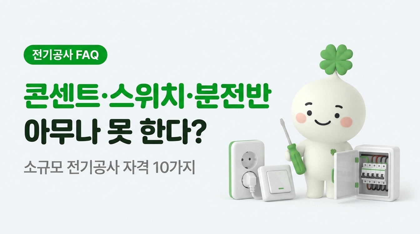 콘센트·스위치·분전반 교체, 아무나 못 한다? 소규모 전기공사 자격 10가지
