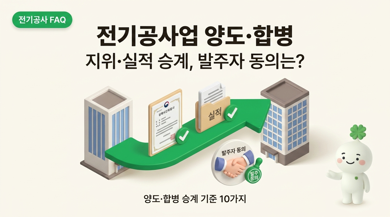 전기공사업 양도·합병 시 지위·실적 승계, 발주자 동의 기준 10가지