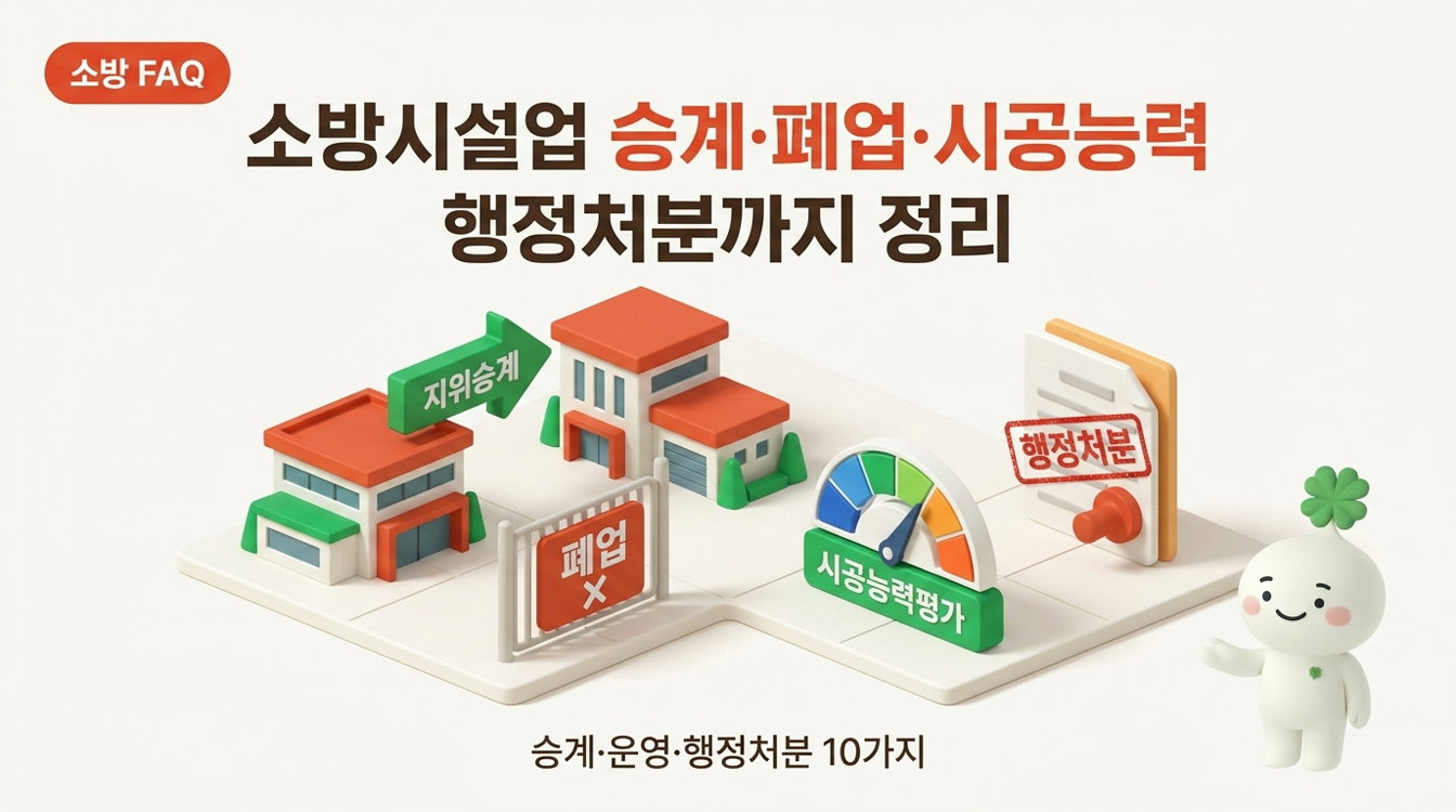 소방시설업 지위승계·폐업·시공능력평가·행정처분 10가지
