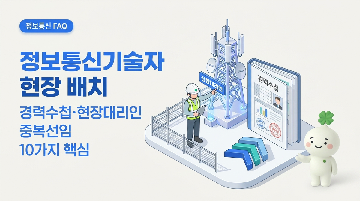 정보통신기술자 현장 배치·경력수첩·현장대리인 중복선임 10가지
