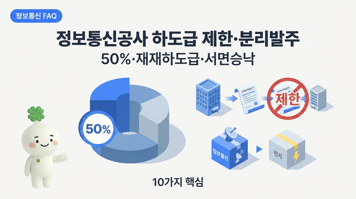 정보통신공사 하도급 제한·분리발주, 50%·재재하도급·서면승낙 10가지
