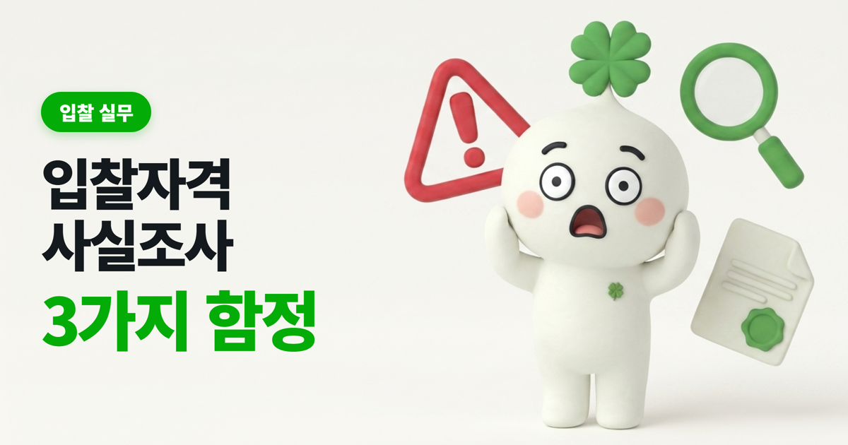 입찰자격 사실조사, 적격심사 1순위가 뒤집히는 3가지 함정